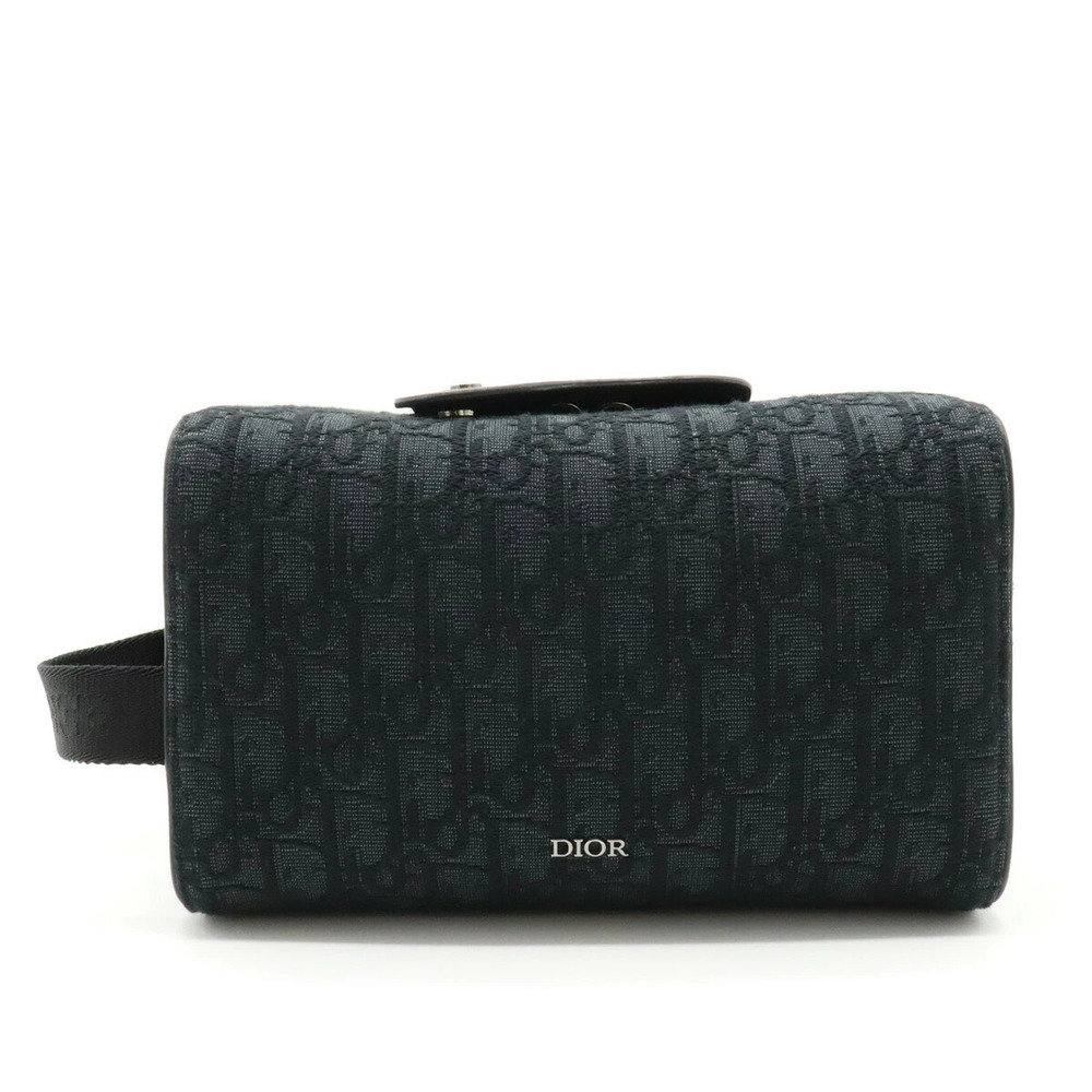 Christian Dior Oblique Jacquard LINGOT Pouch Clutch Black